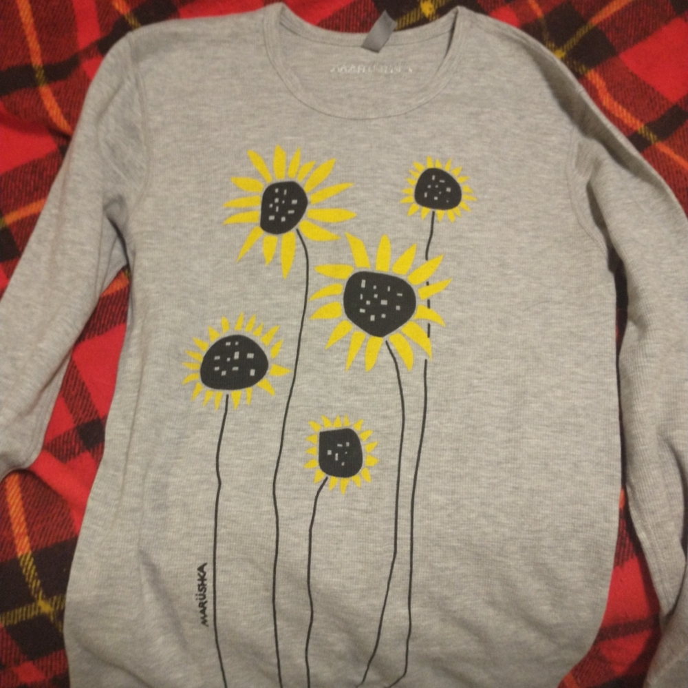 Mushka Gray Sunflower Sweatshirt